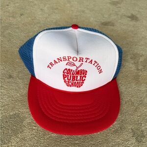Vintage trucker SnapBack hat Columbus public schools transportation